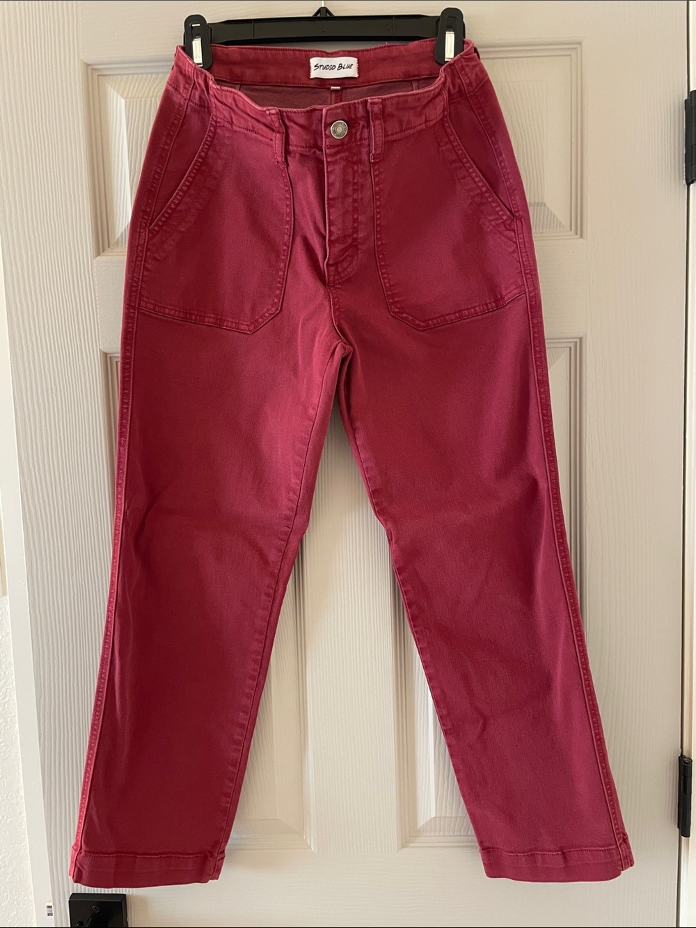 Studio Blue Red Denim Waistband Detail